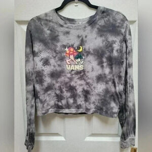 Vans Mushroom Tie Dye Gray Crop Top Size Large